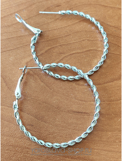 Модель: АЛ-251. Серьги-кольца витая проволока.