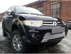 Защита радиатора Mitsubishi L200 2014-2015 (калуга)/Pajero Sport 2014-2016 (калуга) chrome