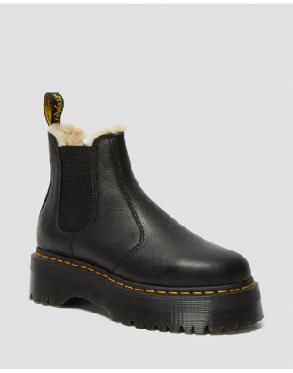 Зимние челси мужские Dr. Martens 2976 Black c мехом Chelsea