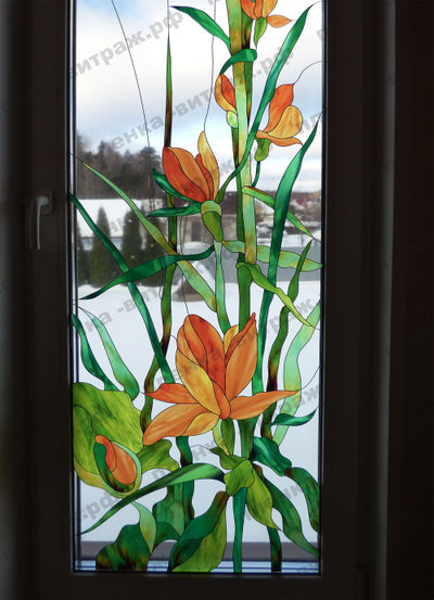 Витражная пленка на окна самоклеющаяся пленка на окна витражная пленка матовая лилии