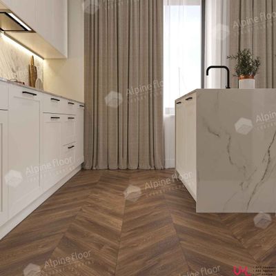 SPC ламинат Alpine Floor Chevron Дуб Коричневый ECO 18-13 MC 43 класс толщина 5.0 мм с фаской