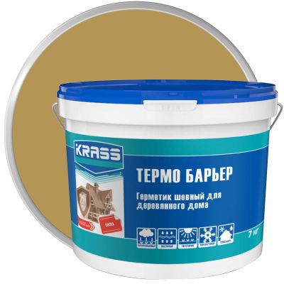 Герметик акриловый для деревянных домов и срубов KRASS Термо Барьер Орегон 7 кг