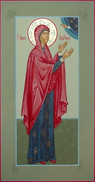 Анна Святая Пророчица, мать Святого пророка Самуила. Рукописная мерная икона.