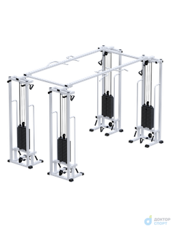 Двойной кроссовер на базе реабилитационного тренажера (стек 4х75 кг)