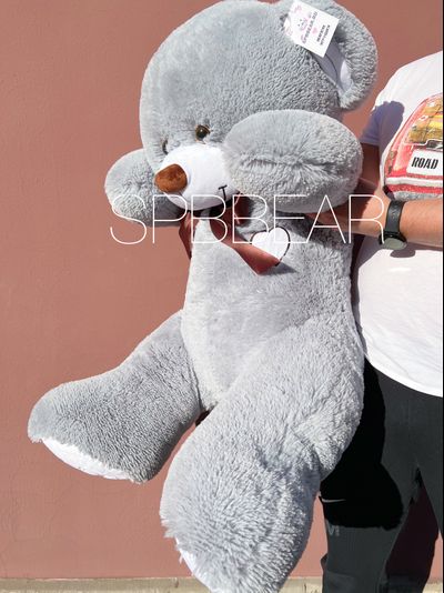 Большой плюшевый медведь 135 см серый Михель