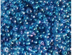 Бисер Китайский №12-163 голубой прозрачный радужный, 50 грамм