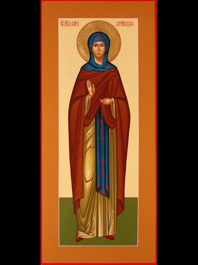 Кира Берийская, Македонская, Святая Преподобная. Рукописная мерная икона.
