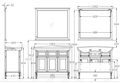 Мебель для ванной Opadiris Кантара 105 белый матовый