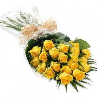Желтые розы 21ШТ 40см