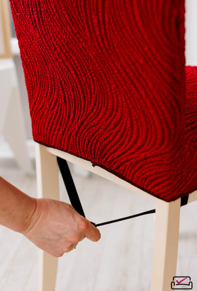 Чехол на стул Жаккард Волна Бордовый. Россия