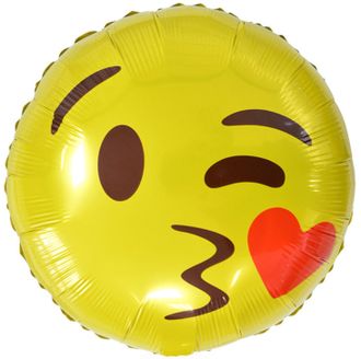 Воздушный шар фольгированный "СМАЙЛ. С поцелуем" 45 см.