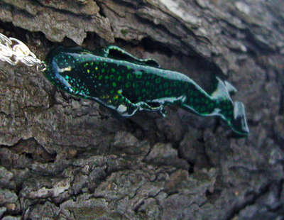 Подвеска "Рыба Древних" в тёмно-зелёной цветовой гамме