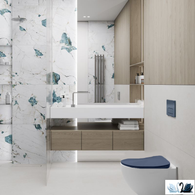 Инсталляция для унитаза Creavit GR5003.01 с кнопкой ARC GP8002.05 сине-серая, Steel Blue, матовая