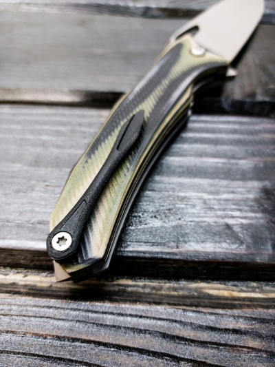 Складной нож Бизон сталь ELMAX, рукоять G10, цвет тайга