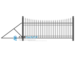 Откатные сварные ворота с элементами ковки KSZ15-21 с пиками купить недорого