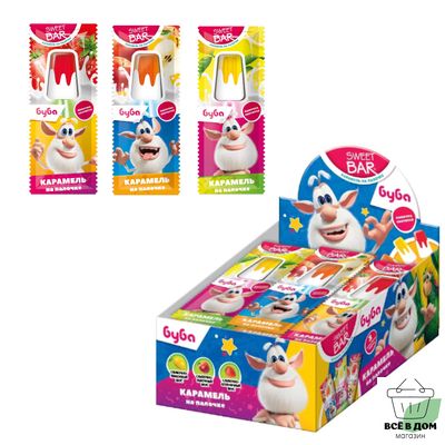 Карамель 10г SWEET BAR БУБА Мороженое, леденцовая на свет. палочке 55149