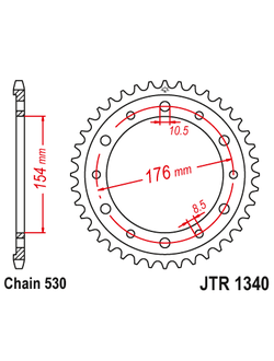 Звезда ведомая (43 зуб.) RK B6151-43 (Аналог: JTR1340.43) для мотоциклов Honda