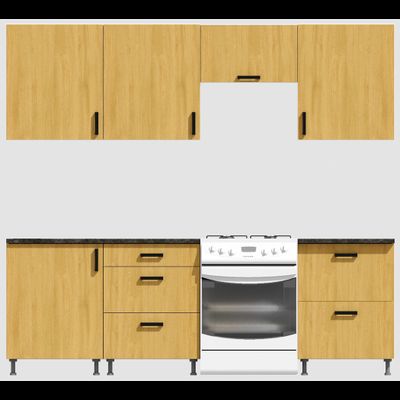 Кухня Эконом 1,8 метра (600х600х600) Цвет: Дуб Сонома/Дуб Сонома