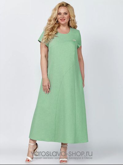 Модель: А-3993-4.Женское летнее платье в светло-зеленом оттенке