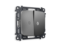 Переключатель 2-кл с подсветкой 5600K Антрацит серый - Ambrella Volt - OMEGA