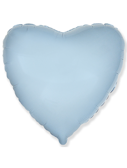 Шар (18''/46 см) Сердце, Голубой, Макарунс