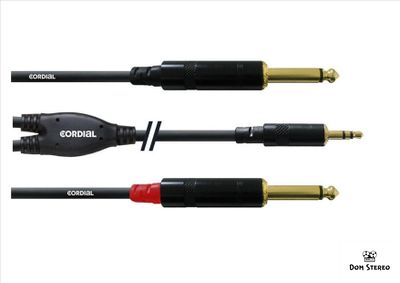Фото кабеля Cordial CFY 1.5 WPP  Y-адаптер джек стерео 3.5мм—2 джека