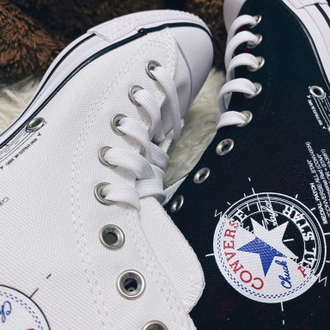 Кеды Converse Chuck Taylor All Star черные высокие с надписями