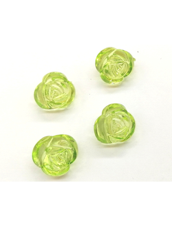 Бусины пластиковые фигурные, 12 мм розочки красные