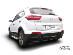 Защита заднего бампера d42 радиусная Arbori черн. для HYUNDAI Creta 2016-нв ( AFZDAHCRET4WD11B )