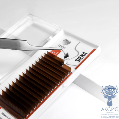 Ресницы коричневые LOVELY Siena - 16 линий - MIX