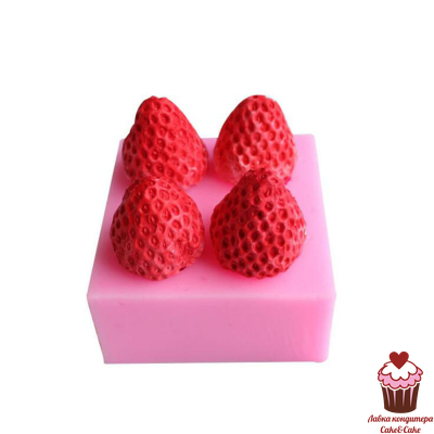 3D Молд силиконовый "Четыре клубники"