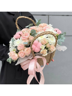 Корзина "Розовый шёлк"