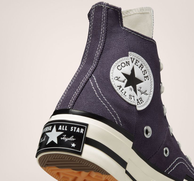 Официальный сайт заказать фиолетовые Кеды Converse Chuck 70 Plus  высокие на платформе A00866C