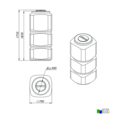 Емкость Экопром L 750 л синяя