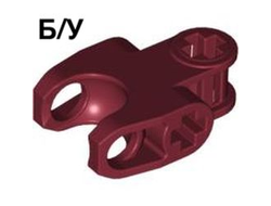 ! Б/У - Technic, Axle Connector 2 x 3 with Ball Joint Socket - Closed Sides, Angled Forks with Closed Axle Holes, Dark Red (60176 / 4540569) - Б/У