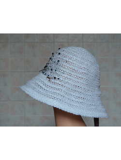 шляпа с кристаллами и камнями женская летняя купить