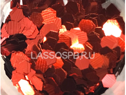 Полиэстровые блестки глиттер Красный Крупный 2,8 мм