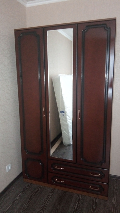 ШР-3 (пл./бел.) 2 больш. ящика с зеркалом (Браво мебель)