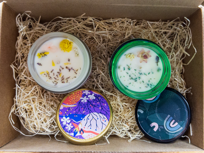 Подарочный набор| Пара  свечей  в стеклянных баночках