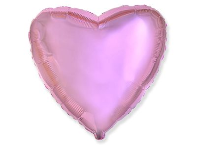 Фольгированное сердце светло-розовое