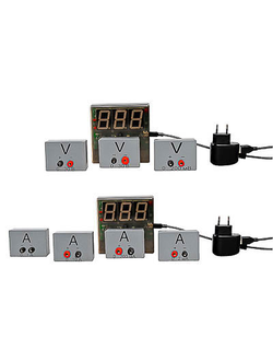 Набор датчиков силы тока и напряжения с независимой индикацией (амперметр и вольтметр дем.)