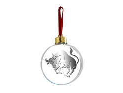 Новогодний ёлочный шар с символикой "Быка" №3