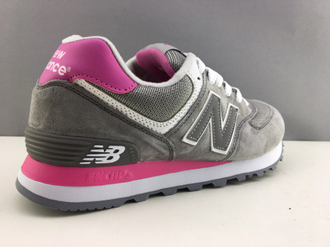 New balance 574 Серо-Розовые/ЗАМША женские (36-41) АРТ. S224