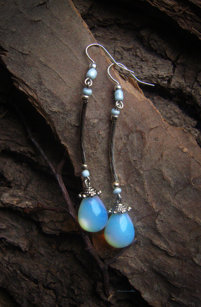 Серьги бохо "Капли лунного дождя"