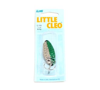 Блесна LITTLE CLEO 1/3 OZ, цвет рифленый никель с зеленой полосой