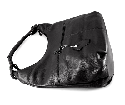 (АРТИКУЛ: 8206) СУМКА МЕШОК, БОЛЬШАЯ, НАТУРАЛЬНАЯ КОЖА, ЧЕРНАЯ, ЧЕРЕЗ ПЛЕЧО