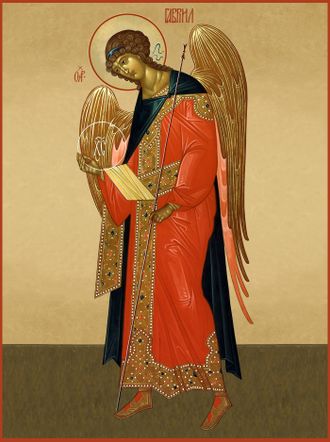 Гавриил Архангел, Святой Архистратиг. Рукописная мерная икона.