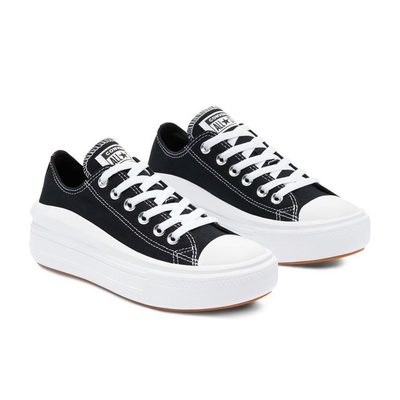 Женские кеды Converse All Star Move Black черные низкие на толстой платформе 570256C