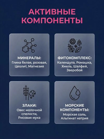 Маска № 3 СУЖЕНИЕ ПОР, ТОНУС для жирной кожи с расширенными порами, 50 гр.