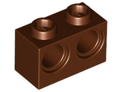 Technic, Brick 1 x 2 with Holes, Reddish Brown (32000 / 6151461)